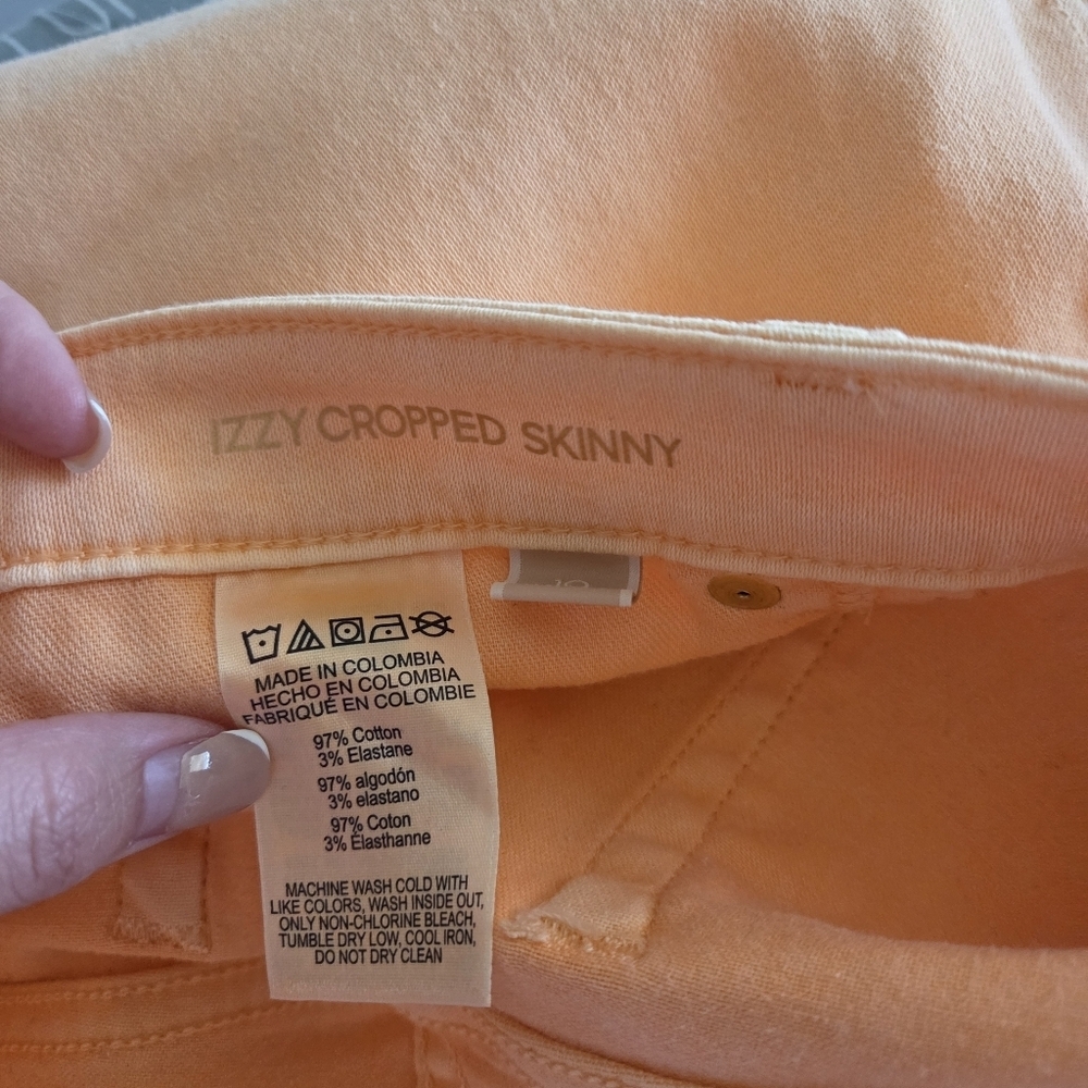 Micheal Kors Mid Rise Izzy Cropped Skinny Cottonblend Pants Sz 10 Spring Summer - Picture 10 of 12